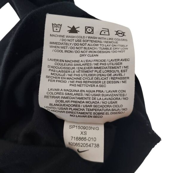 Nike Dri-Fit V-neck Run Dont Hide Short Sleeve Athletic Cut Graphic Tee Black XS - Picture 8 of 14